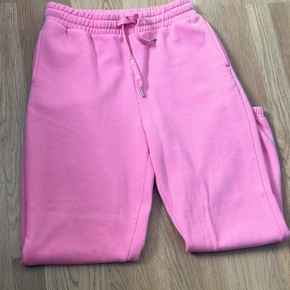 Juicy Couture Forever 21‎ Pink Rhinestone Logo Joggers Sweatpants Large